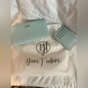 Light Tiffany Color Blue Wallet and Cardholder Set NWT & dust bag